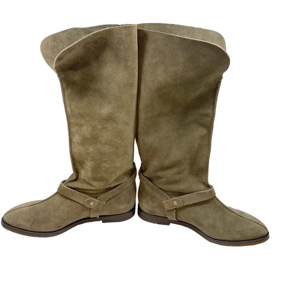 Johnston & Murphy Tan Thick Suede Leather Knee High Boots 9 - Picture 8 of 11